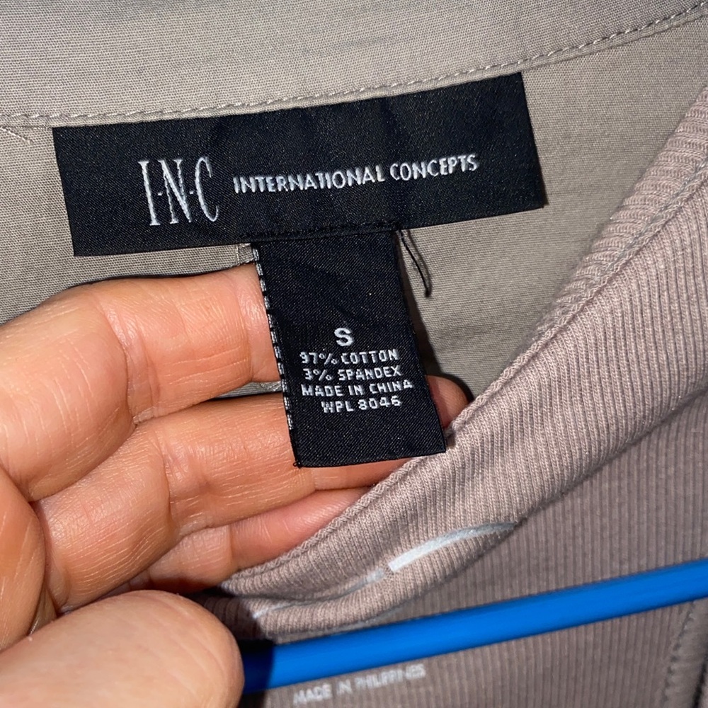 INC International Concepts Taupe Embellished Tank with Matching Taupe Jacket - Picture 8 of 10